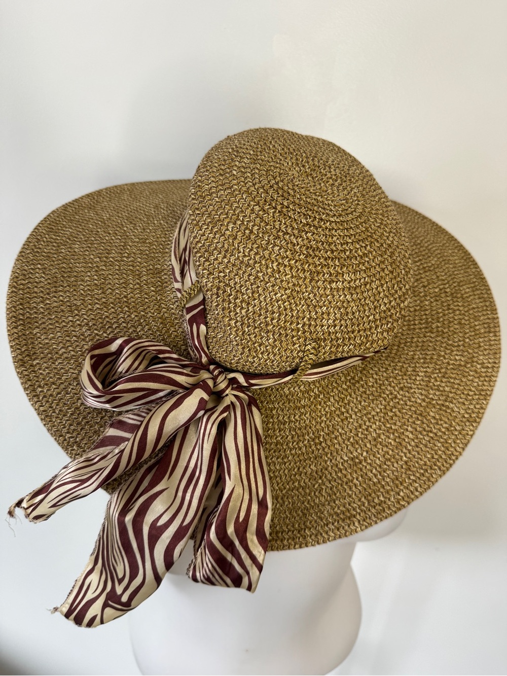 Straw Sun Hat Wide Brim Beach Vacay Floppy Foldable Vacation Holiday One Size